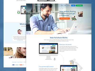 Fairshare Homepage app concept homepage responsive sharing web website