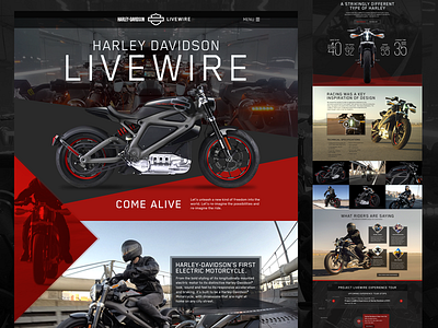 Harley Davidson Livewire Motorcycle harley harley davidson landing page marketing motorcycle ui web web design website