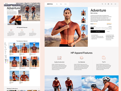 Heavy Pedal Product Page apparel category page clean cycling ecommerce figma product page store web design website