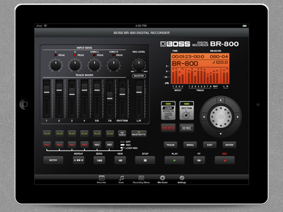BOSS Digital Recorder BR-800 iPad App app audio eq ipad knob music