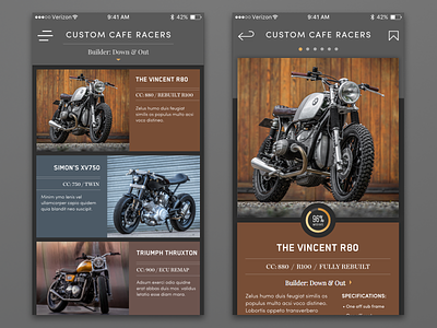 Motodiscovery App app ios iphone app design mobile motorcycle motorcycle app shop ui