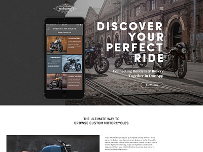 MotoDiscovery app promo website by Jason Kirtley on Dribbble