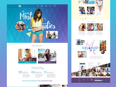 Meundies Homepage Redesign clean e commerce fashion flat homepage product redesign ui