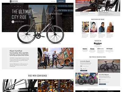 Fortified Bikes Homepage Refresh bicycle bike clean fix grid homepage landing page minimal product website