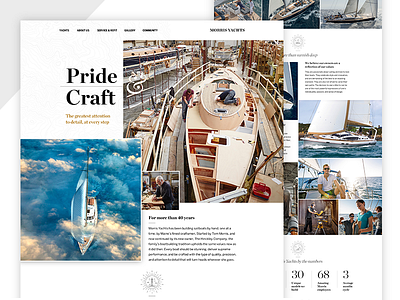 Morris Yachts boat clean grid homepage minimal ocean product serif website yacht