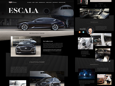 Cadillac Escala automotive cadillac car clean flat ui website
