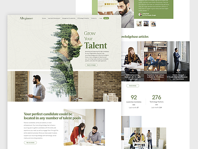 Allegiance Talent agency clean flat grid homepage modern talent acquisition ui ux web design website