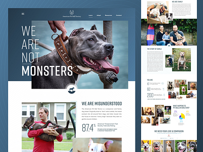 APBS Homepage clean dog dog rescue grid homepage landing page pit bull rescue texture typography