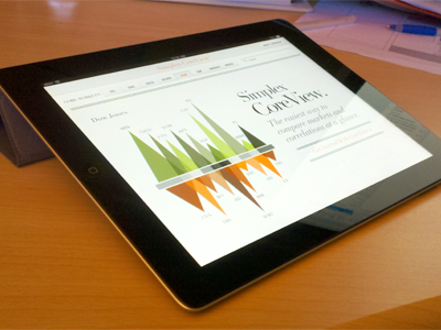 iPad stocks app app chart didot graph green infographic ipad mobile app orange stock stocks
