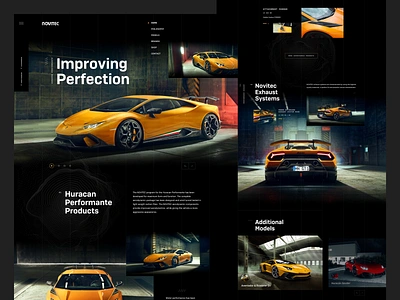 Novitec Lamborghini Huracan Performante automotive design black car clean dark dark design ecommerce grid design grid layout homepage huracan lamborghini landing page supercar transportation typogaphy ui deisgn ui design website