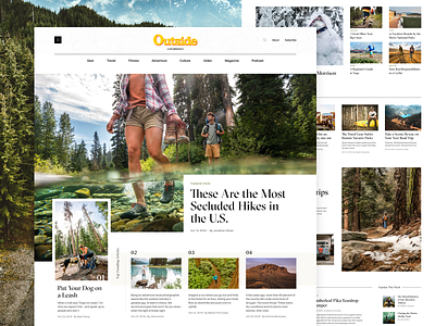 Outside Magazine Homepage adventure aileron blog clean editorial design explore grid gt sectra display hiking homepage leitura magazine nature outdoor magazine outdoors podcast publication travel web design website