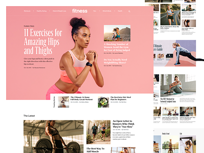 Fitnessmagazine.com Homepage Refresh blog clean editorial design exercise female figma fitness fitness center grid health homepage landing page magazine news site nutrition running ui ux web design women workout