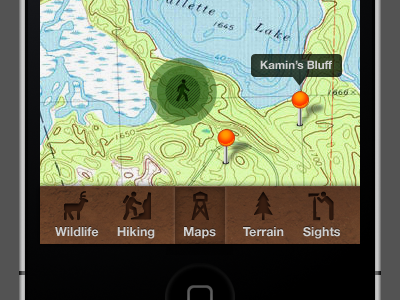 Forrest App app forrest icons iphone map navigation bar