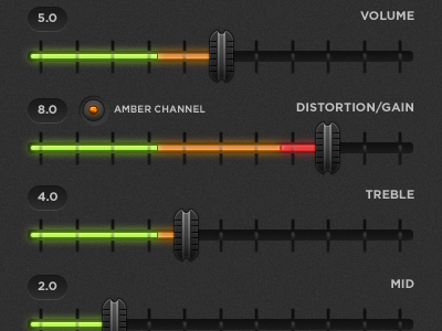 Guitar Amp ipad App application button eq guitar slider