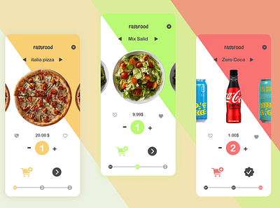 Fast Food App UI fastfood food food and drink food app pizza salid soda step by step ui ui design ux design