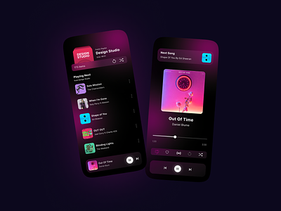Music Player Mobile UI Design dark design isometric list mobile music player playlist podcast spotify ui uidesign ux