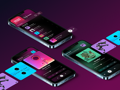 Isometric Music Player App UI Design