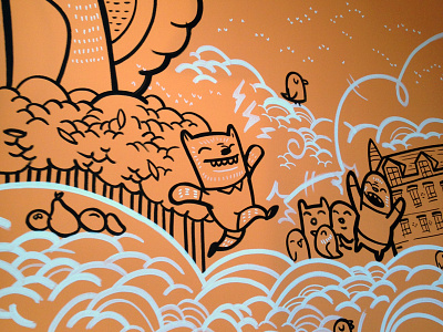 Geo Law Wholefoods Cover doodle illustration mural
