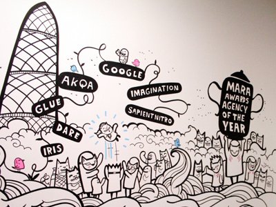 Digital Gurus Meeting Room Mural #3 doodle illustration mural