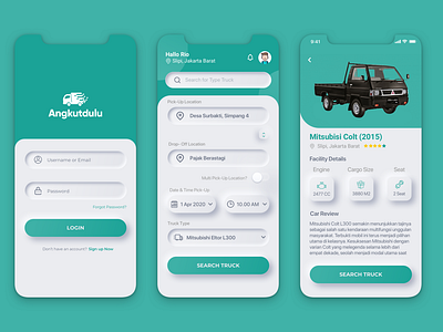 Truck Rental & Delivery App | Neumorphism Design