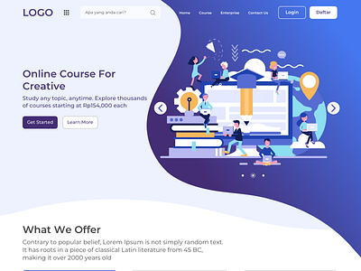 Circledoo - Online Course Landing Page banner branding course design illustration online courses ui uidesign ux uxdesign vector web web design