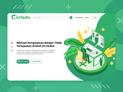 Cirlcedu - Training Center Landing Page clean design dribbble education illustration ui uidesign ux uxdesign web webdesign website