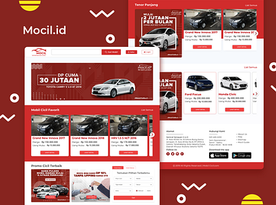 Landing Page Mocil.id branding car clean design dribbble illustration ui uidesign ux uxdesign webdesign