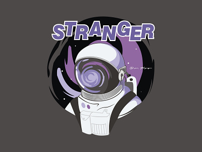 stranger animation astronaut design icon illustration logo vector