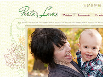 Porter Loves - Photography baby bohemian green maroon mother orange photography tape texture web design wordpress yellow