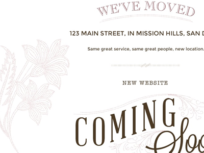 Coming Soon Page brown eclectic floral hipster pink salon typography web design wordpress