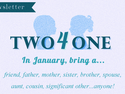 Two For One blue design email silhouette vintage web