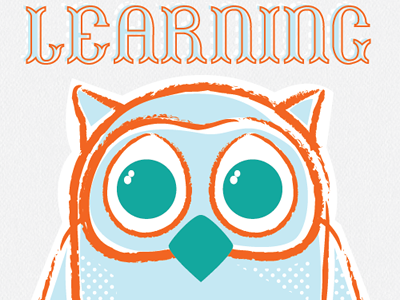 Owl Illustration blue children illustration orange owl print design