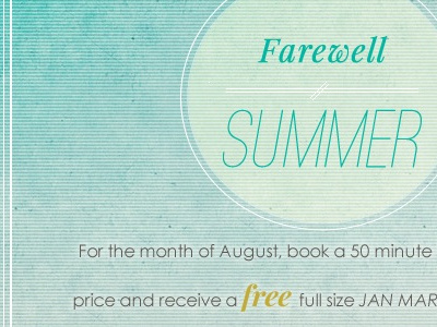 Farewell, Summer aqua blue email green newsletter playfair summer textures