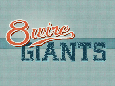 8wire Giants Logo baseball branding green logo orange paper retro texture web design