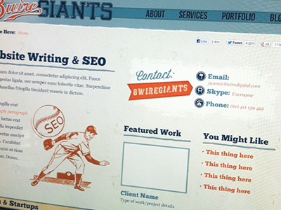 8wire Giants Home baseball graphic design green orange paper retro texture web design wordpress