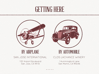 Getting Here Infographic california car infographic plane red retro web design winery wordpress