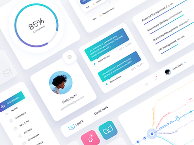 LMS UI kit blue cards design design system education instinctools interface learning lerning lms map path profile sharts statistic ui uikit ux ️learning management system