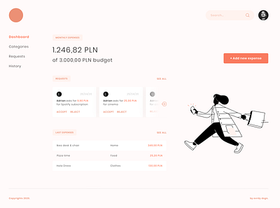 expenses app concept app dashboad dashboard ui design illustration minimal ui ux web website