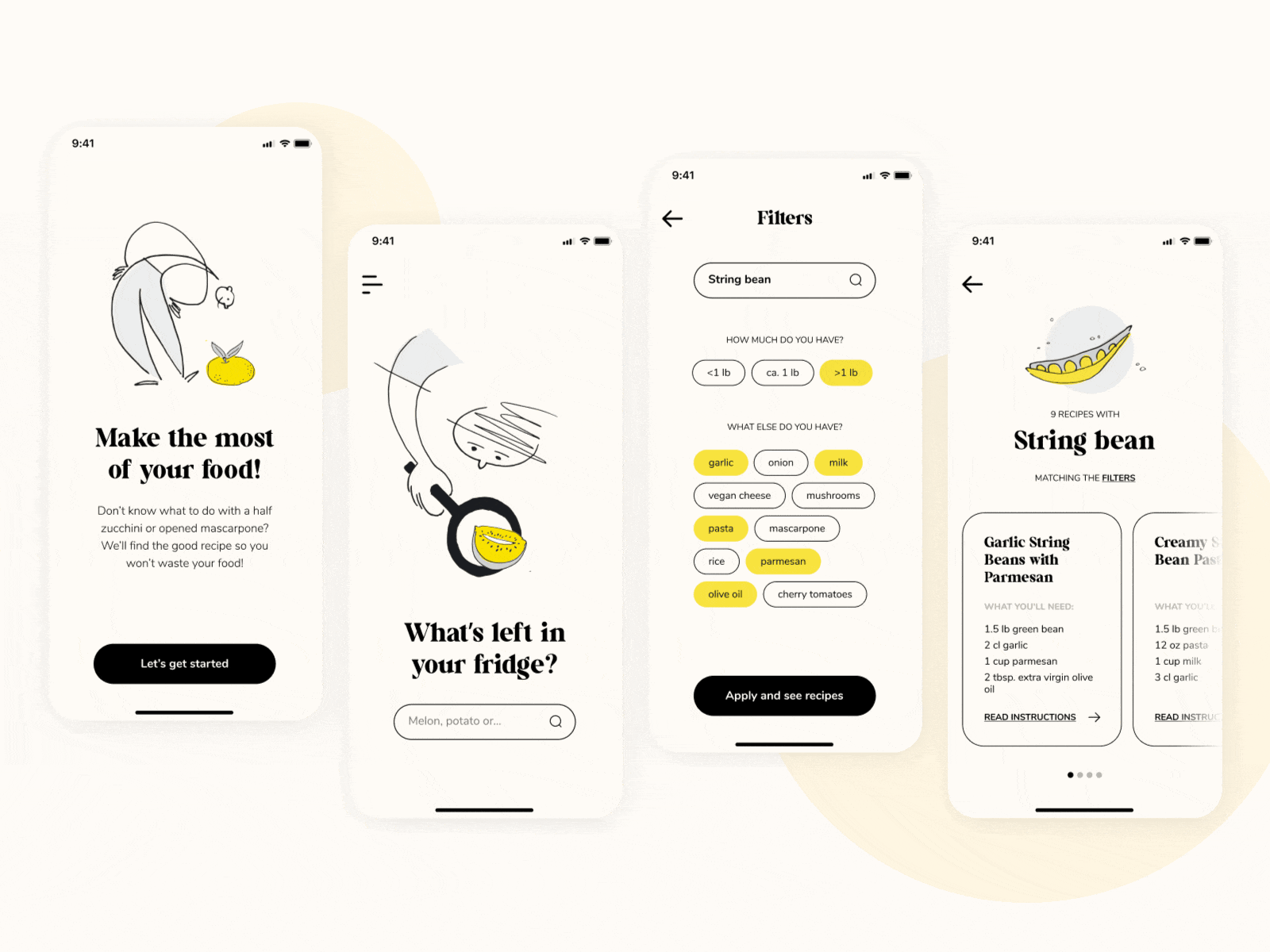 don't waste your food | app concept app app concept concept design food food app illustration minimal ui ux