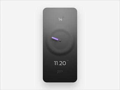 Phone Screen clock dark ui skeumorphism