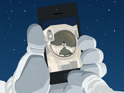 First Tweet - @Astro_TJ astronaut digital illustration space