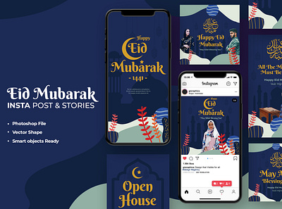 Eid Mubarak Greeting Instagram arabic banner card celebration culture design eid festival greeting islam islamic kareem month mosque mubarak muslim ramadan religion social media vector