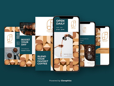 Java Lava - Coffee Shop Instagram Stories background coffee design food heart history icon illustration instagram isolated lifestyle sale set shop sign story style symbol ui white