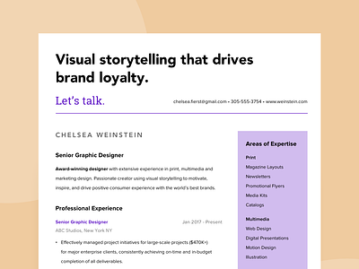 Resume Concept cv cv design design graphic design job search personal branding print resume resume design type