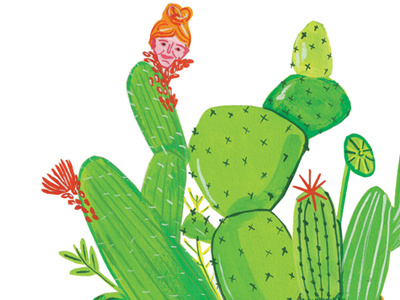 Cactus Flower Head cactus editorial design illustration illustrator portrait