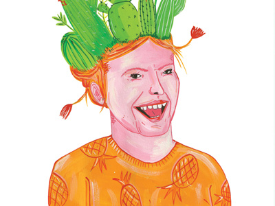 Cactus Flower Head cactus editorial design illustration illustrator portrait