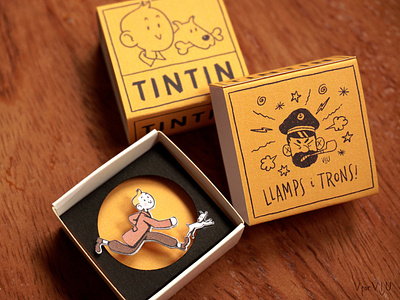 ✨ Tiny Tintin Diorama ✨ craft cute fanart handmade illustration matchbox mid century mid century midcentury midcenturymodern packaging retro tintin