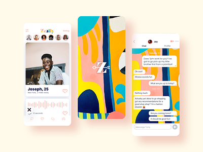 Zeally app brand branding design gradient illustration landing ui ux web