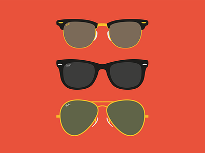 Ray-Bans aviator clubmaster doodle fashion flat illustration ray bans summer sunglasses wayfarer