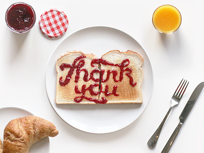 Thank You Jam breakfast email food jam lettering morning toast typography